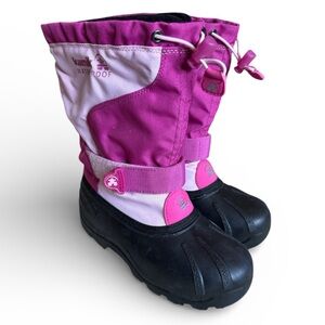 New Kamik Kids Waterproof Insulated Snow Boots Winter Outdoor Pink Black Size 5
